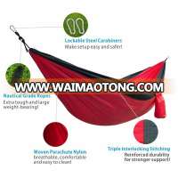 2017 Amazon Wholesale Portable Camping Hammock-Ripstop Double Parachute Nylon Outdoor Hammock with Tree Straps&Carabiners GWDH01